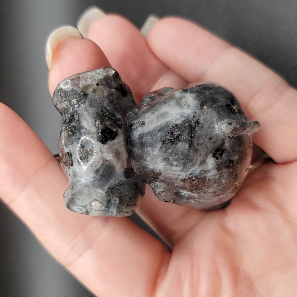 Black Rultilated Quartz Elephant 🐘 - Picture 4 of 5